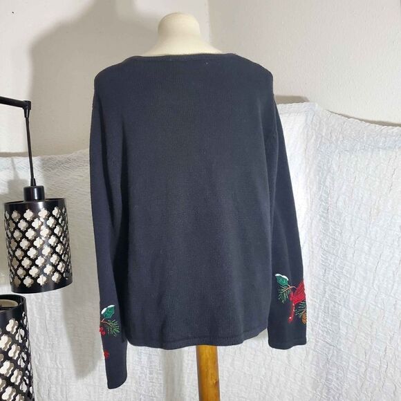 Tiara International VTG Cardinal Christmas Knit Sweater Size XL - Picture 5 of 11